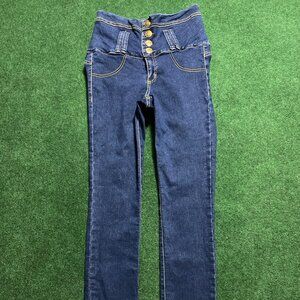 Vintage Y2K Women’s Butt Lifter Stretch Skinny Jeans Dark-Wash 13